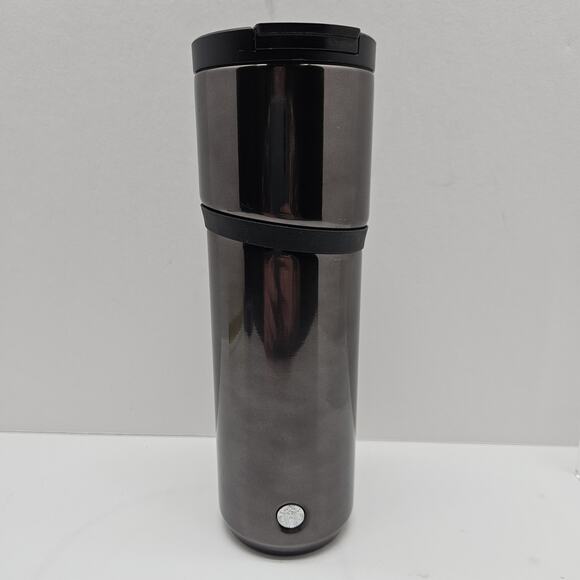 Starbucks Other - Starbucks Gloss Black Vacuum Insulated Stainless Steel Rubber Grip 16 oz Tumbler